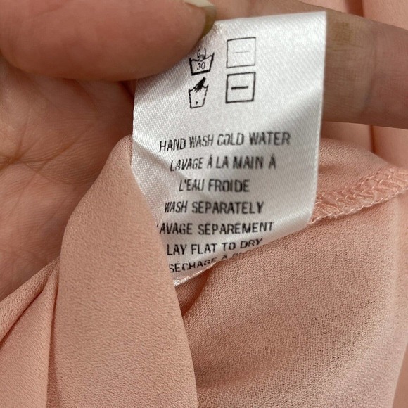 TOBI‎ Women Pink Long Sleeve Deep V Neck Blouse Size XS - Picture 6 of 6